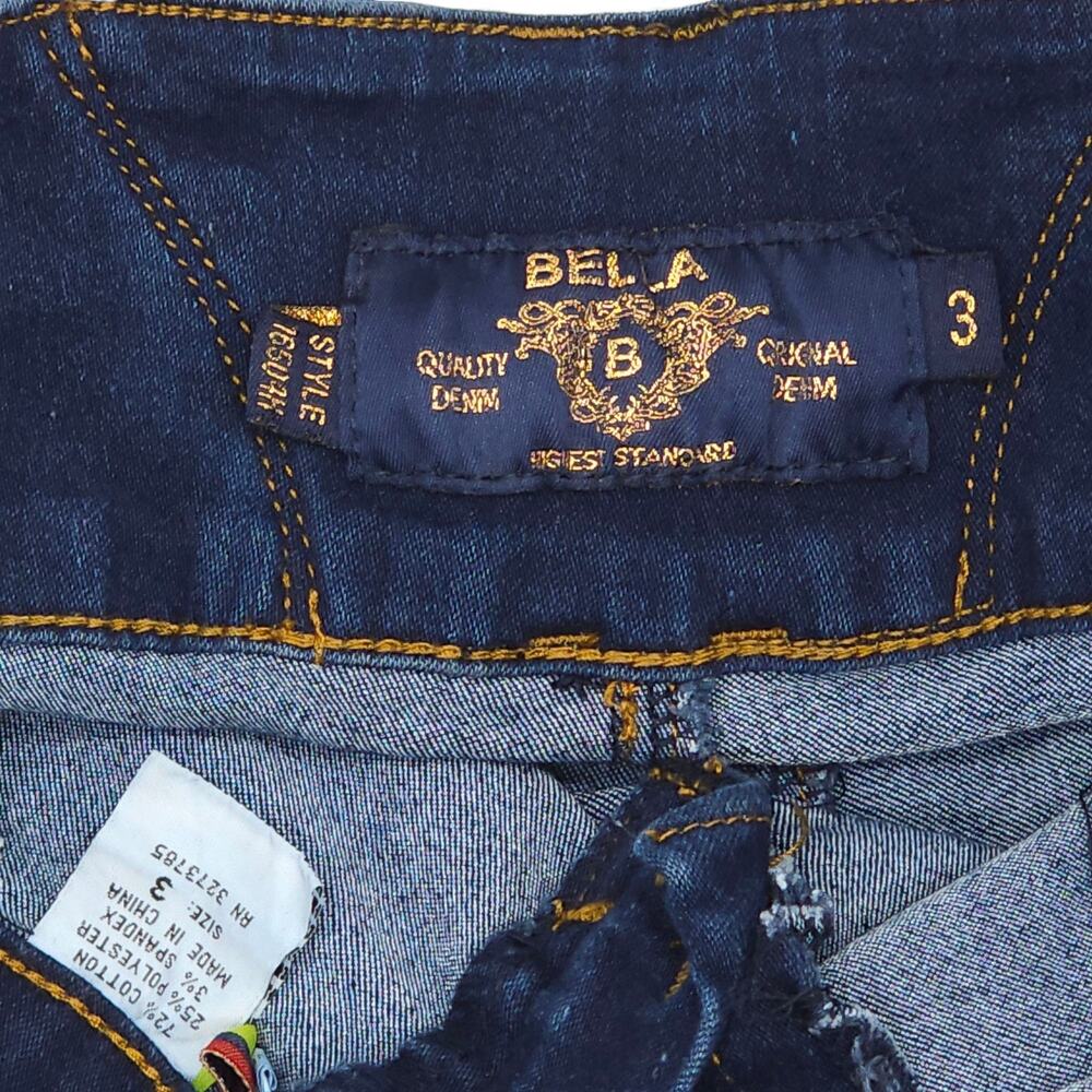 BELLA Jeans Womens 3 Blue Skinny Ankle Jeggings Low Rise Medium Wash Denim - Picture 7 of 12